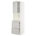 IKEA METOD МЕТОД / MAXIMERA МАКСИМЕРА, высокий шкаф д / СВЧ / дверца / 3ящика, белый / светло-серый, 60x60x220 см 994.633.55 фото thumb №1