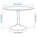 IKEA DOCKSTA ДОКСТА / ÄLVSTA ЕЛЬВСТА, стіл+4 стільці, білий білий / ротанг хромований, 103 см 394.815.74 фото thumb №4