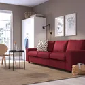 IKEA VIMLE ВІМЛЕ, 3-місний диван-ліжко, з широкими підлокітниками/Lejde червоний/коричневий 695.375.55 фото thumb №2