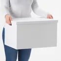 IKEA TJENA ТЙЕНА, коробка для зберігання з кришкою, білий, 35x50x30 см 903.743.49 фото thumb №2