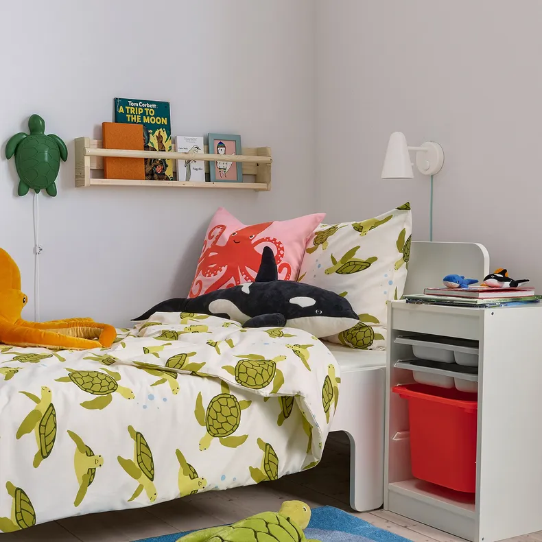 IKEA TROFAST ТРУФАСТ, комбинация с контейнером / лотками, белый серый / оранжевый, 34x44x56 см 194.803.92 фото №3