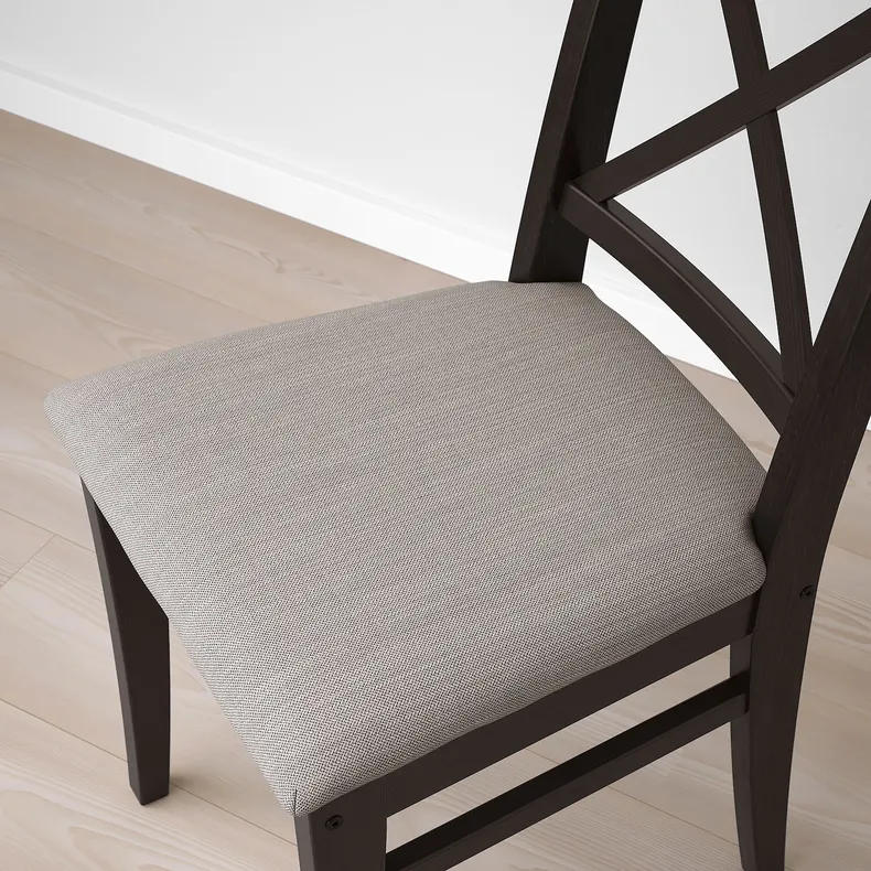 IKEA INGOLF ИНГОЛЬФ, стул, коричнево-черный / нолхага серо-бежевый 004.730.75 фото №7