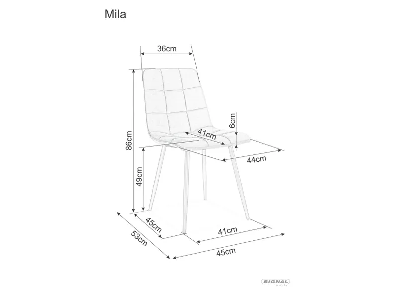 Стілець SIGNAL MILA Sztruks Velvet Bluvel 42 - кориця фото №2