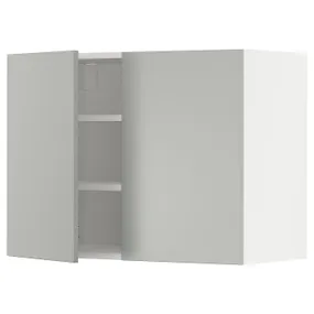 IKEA METOD МЕТОД, навесной шкаф с полками / 2дверцы, белый / светло-серый, 80x60 см 295.379.77 фото