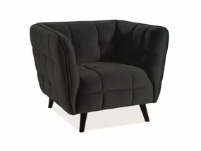 Мягкое кресло бархатное SIGNAL CASTELLO Velvet 1, Bluvel 19 - черный фото
