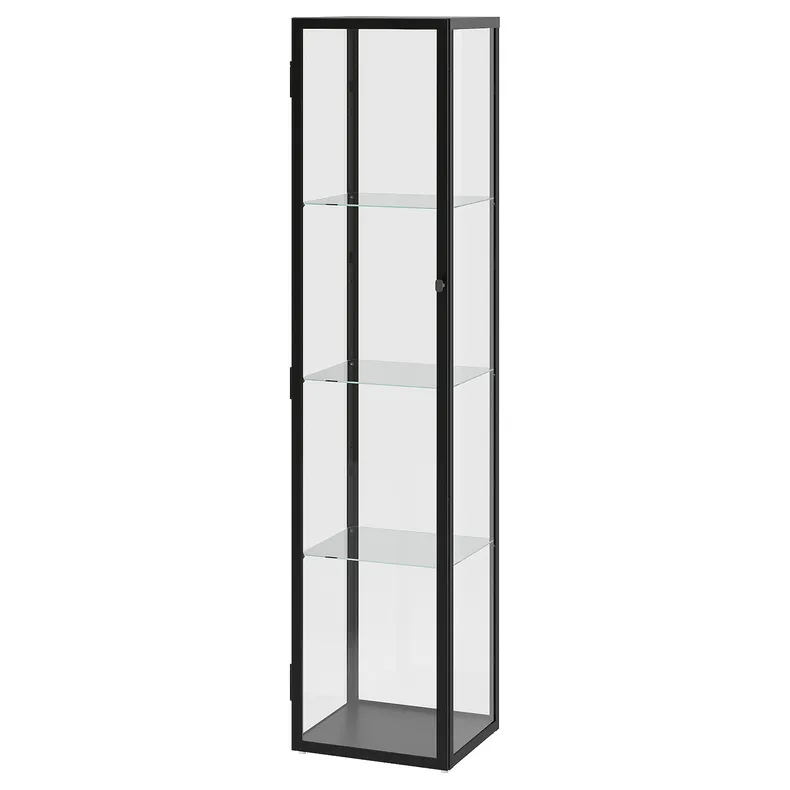 IKEA BLÅLIDEN БЛОЛІДЕН, шафа зі скляними дверцятами, чорний, 35x32x151 см 005.205.19 фото №1