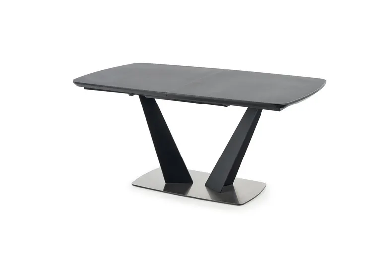 Кухонний стіл розкладний HALMAR FANGOR 160-220x90 см, стільниця - темно-сіра, основа - чорна фото №4