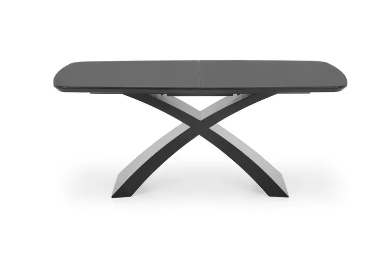 Обідній стіл розкладний HALMAR SILVESTRO 180-220x89 см, стільниця - темно-сірий, ніжка - чорний фото №3