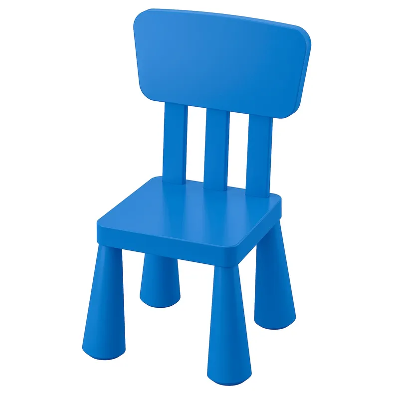 IKEA MAMMUT МАММУТ, дитячий стілець, для приміщення/вулиці/синій 603.653.46 фото №1