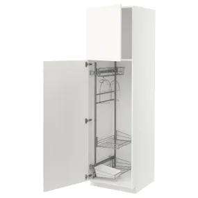 IKEA METOD МЕТОД, висока шафа із приладд д / прибирання, білий / ВАЛЛЬСТЕНА білий, 60x60x200 см 195.073.39 фото
