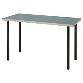 IKEA LAGKAPTEN ЛАГКАПТЕН / ADILS АДІЛС, письмовий стіл, сіро-бірюзовий / чорний, 120x60 см 395.233.38 фото