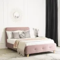 Кровать бархатная MEBEL ELITE MIKEL Velvet, 120x200см, розовая фото thumb №2