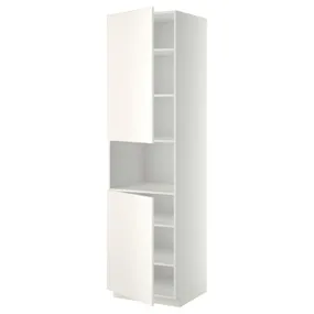 IKEA METOD МЕТОД, выс шкаф д / СВЧ / 2 дверцы / полки, белый / белый, 60x60x220 см 394.554.19 фото