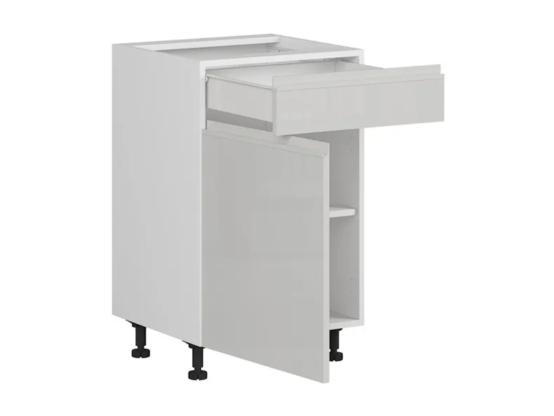 BRW Кухонный цокольный шкаф Sole 50 см левый с ящиками светло-серый глянец, альпийский белый/светло-серый глянец FH_D1S_50/82_L/SMB-BAL/XRAL7047 фото №3