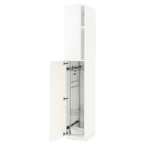 IKEA METOD МЕТОД, высокий шкаф с отд д / акс д / уборки, белый / Рингхульт белый, 40x60x240 см 494.580.40 фото