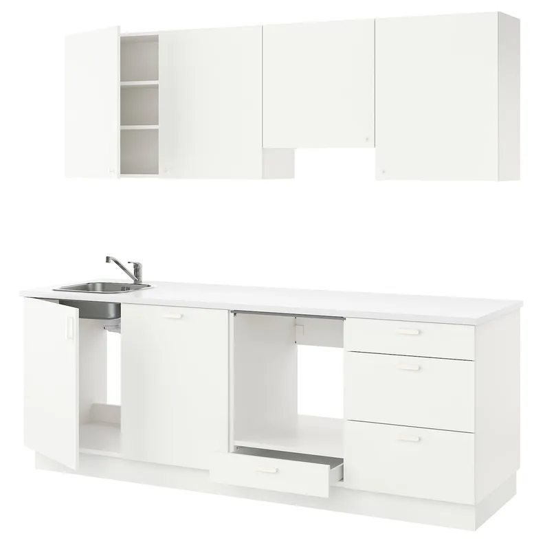 IKEA ENHET ЭНХЕТ, кухня, белый, 243x63.5x222 см 893.378.76 фото №1