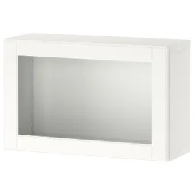 IKEA BESTÅ БЕСТО, секція полиць зі скляними дверцятам, білий / Ostvik білий, 60x22x38 см 294.249.61 фото