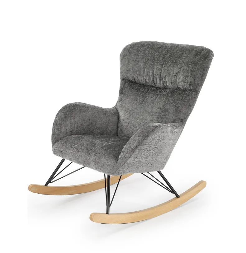 Мягкое кресло-качалка HALMAR CASTRO, серый фото №1