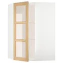 IKEA METOD МЕТОД, кутова настін шафа, полиці / скл двер, білий / ФОРСБАККА дуб, 68x100 см 895.093.25 фото thumb №1