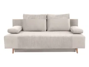BRW тримісний диван Леон розкладний з велюровим ящиком бежевий, Poso 100 Ecru/Paros 1 Beige SO3-LEON-LX_3DL-G2_BACF62 фото