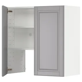 IKEA METOD МЕТОД, навесной шкаф д / вытяжки / полка / дверь, белый / бодбинский серый, 80x80 см 595.043.67 фото