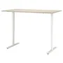 IKEA TROTTEN ТРОТТЕН, стіл регульований, бежевий / білий, 160x80 см 294.341.30 фото