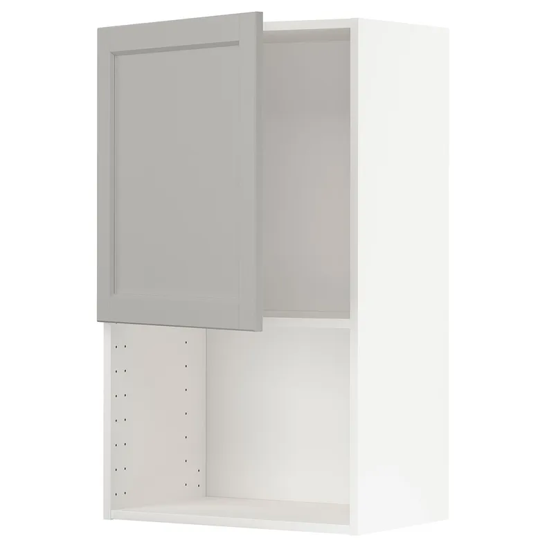 IKEA METOD МЕТОД, навесной шкаф для СВЧ-печи, белый / светло-серый, 60x100 см 194.664.66 фото №1