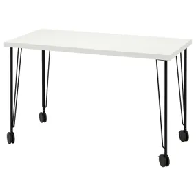 IKEA LAGKAPTEN ЛАГКАПТЕН / KRILLE КРІЛЛЕ, письмовий стіл, білий / чорний, 120x60 см 495.097.18 фото