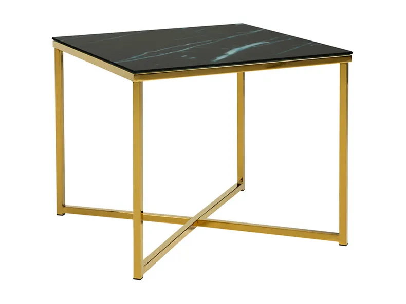 Стол BRW Ditra, 50х50 см, черный/золотой BLACK фото №1