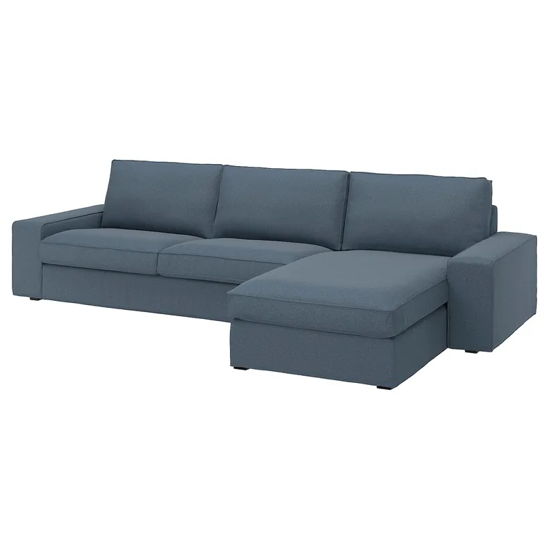 IKEA KIVIK КИВИК, 4-местный диван с козеткой, Окрашенный в синий цвет 594.848.21 фото №1