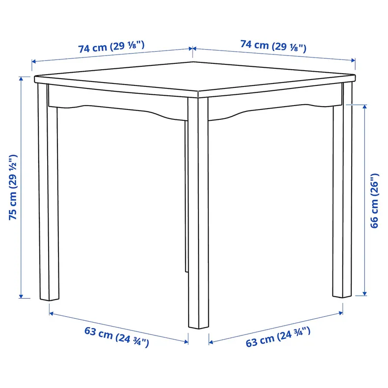 IKEA HAUGA ХАУГА, стол, серый, 74x74 см 705.767.20 фото №4