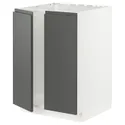 IKEA METOD МЕТОД, напольный шкаф для мойки+2 двери, белый / Воксторп темно-серый, 60x60 см 794.700.31 фото thumb №1