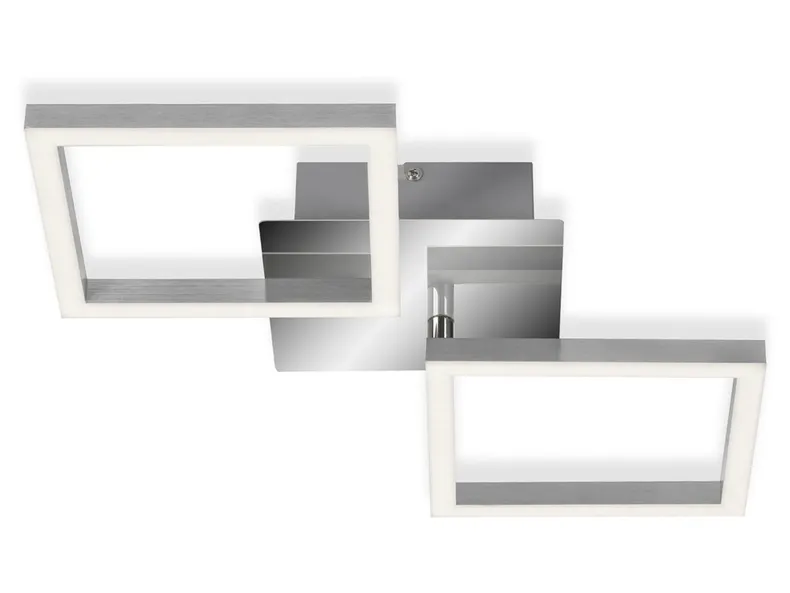 BRW Каркасний світлодіодний 2-х точковий металевий стельовий світильник сріблястий 085493 фото №1