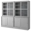 IKEA HAVSTA ХАВСТА, комбінація для зб з розс скл дверц, сірий, 242x47x212 см 892.768.68 фото thumb №1