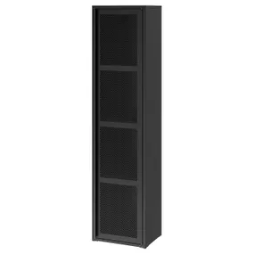 IKEA IVAR ИВАР, шкаф с дверью, чёрная сетка, 40x160 см 205.312.39 фото