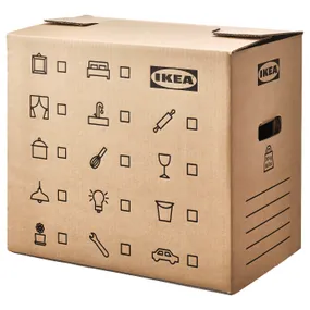 IKEA DUNDERGUBBE ДУНДЕРГУББЕ, коробка для переезда, коричневый, 50x31x40 см 104.770.49 фото