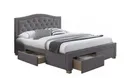 Кровать двуспальная бархатная SIGNAL ELECTRA Velvet, серый, 160x200 см фото thumb №1