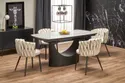 Кухонний стіл HALMAR OSMAN 160-220x90 см, білий мармур / чорний фото thumb №3