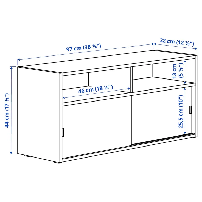 IKEA SPIKSMED СПИКСМЕД, тумба под ТВ, светло-серый, 97x32 см 905.208.69 фото №7