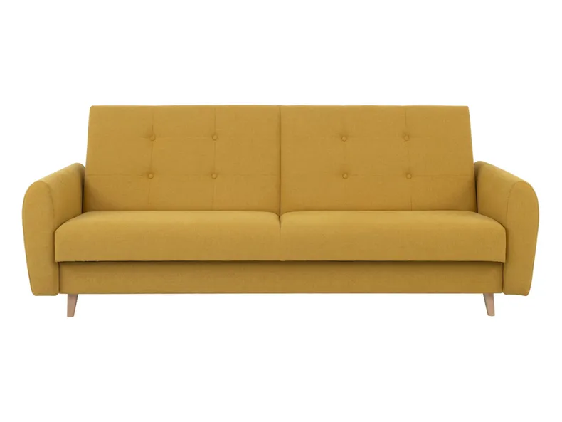 BRW Тримісний розкладний диван Tova з ящиком для зберігання жовтий, Кашемір 14 WE-TOVA-3K-G2_BBA410 фото №1