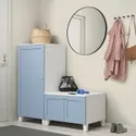 IKEA PLATSA, шафа для одягу з 3 дверима, білий/санідально-блакитний, 140x57x133 см 995.557.22 фото thumb №3