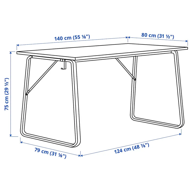 IKEA HUVUDSPELARE ХУВУДСПЕЛАРЕ, геймерський стіл, чорний, 140x80 см фото №10