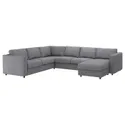 IKEA VIMLE ВІМЛЕ, кутовий диван, 5-місний, з шезлонгом/Lejde сіро-чорний 694.344.54 фото thumb №1