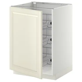 IKEA METOD МЕТОД, напольный шкаф / проволочные корзины, белый / бодбинские сливки, 60x60 см 394.606.80 фото