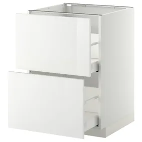 IKEA METOD МЕТОД / MAXIMERA МАКСИМЕРА, напольн шкаф 2фрнт / 2выс ящ, белый / Рингхульт белый, 60x60 см 599.117.09 фото