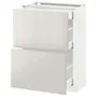 IKEA METOD МЕТОД / MAXIMERA МАКСИМЕРА, напольный шкаф / 2фасада / 3ящика, белый / светло-серый, 60x37 см 691.425.92 фото