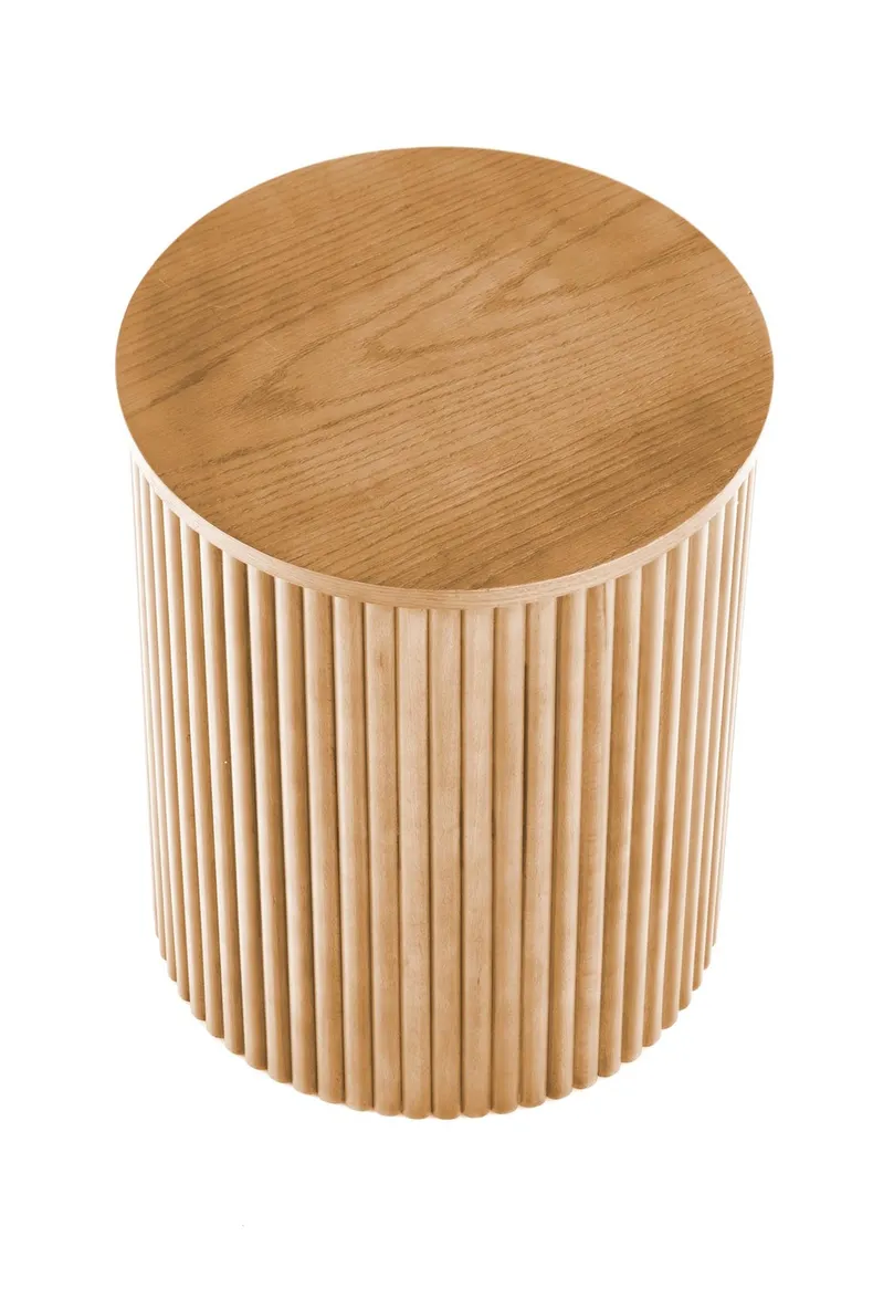 Журнальный столик деревянный круглый HALMAR WOODY S, 40x40 см, натуральный фото №6
