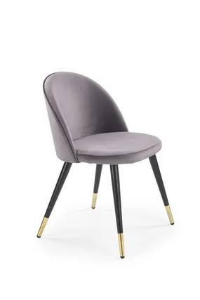 Кухонный стул HALMAR K315, ножки - черные/золотые, обивка - серый фото