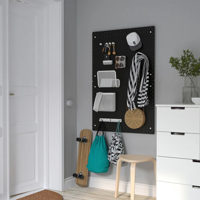 IKEA SKÅDIS СКОДІС, настінна перфорована дошка, чорний, 76x56 см 505.343.78 фото №4