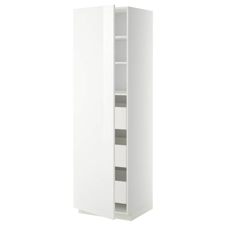 IKEA METOD МЕТОД / MAXIMERA МАКСІМЕРА, висока шафа із шухлядами, білий / РІНГХУЛЬТ білий, 60x60x200 см 893.647.37 фото №1